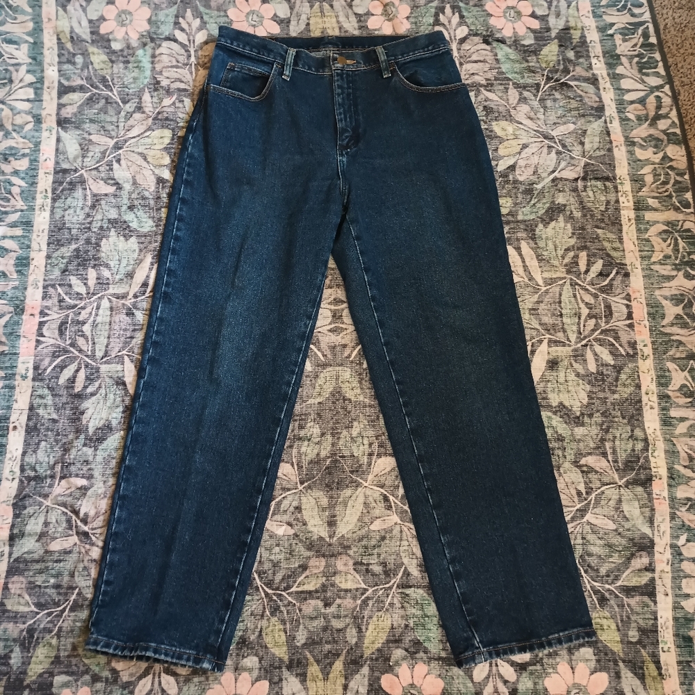 Vtg Wrangler Blues Womens Mom Jeans 10X30 Dark High Rise Retro 90s Cowgirl - Picture 1 of 10